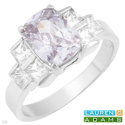 Lauren G. Adam Sterling Silver Ring with 4.91 ctw CZ.Size 8