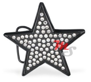 Black Star Belt Buckle with Clear CZ