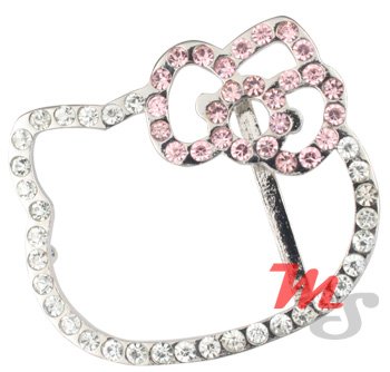 Sexy shiny Hello Kitty Belt Buckle Rhodium plated