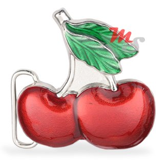 Pair of enamled Cherries Belt Buckle