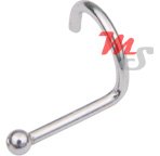 14K White Gold Ball Nose Screw
