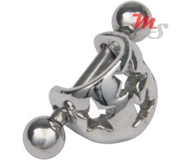 Stainless Steel Cartilage Helix Star Design