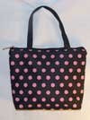 Black with Pink Polka Dot Mini Purse or Makeup Bag