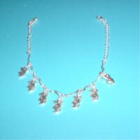Playboy Bunny Anklet with Red Crystal Eyes