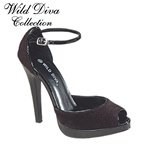 Wild Diva Brown Faux Pony Fur Peep Toe Pump sz 8 Brand New