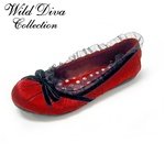 Wild Diva Red Satin Ballerina Flats sz 5