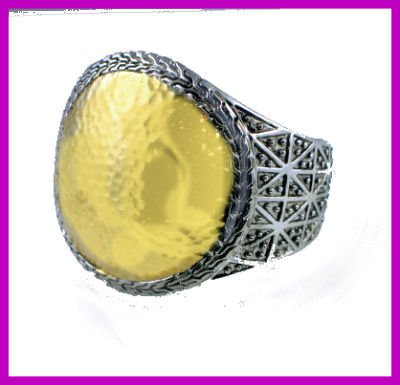 Stunning Cuff with Hammered Gold