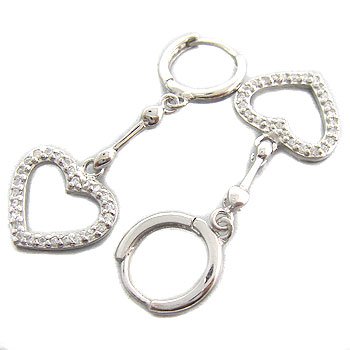 925 Sterling Silver With White CZ Earring