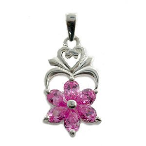 925 Silver With Pink CZ Pendent