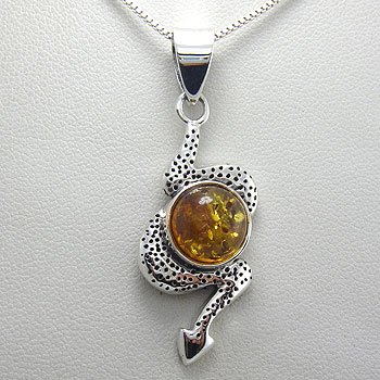 925 Sterling Silver Amber Pendent