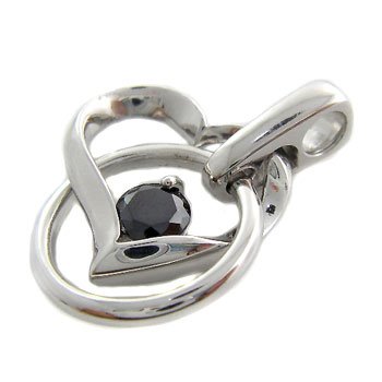 925 Sterling Silver With Black Sapphire CZ Pendant