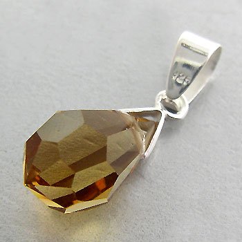 925 Sterling Silver With Citrine CZ Pendant