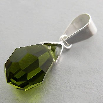 925 Sterling Silver With Green Tourmaline CZ Pendant