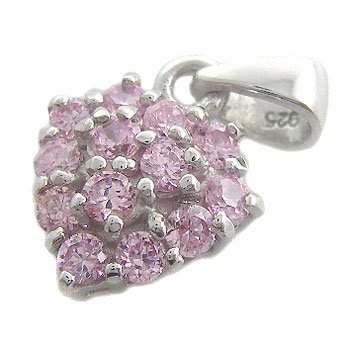 925 Sterling Silver With Pink Sapphire CZ Pendant