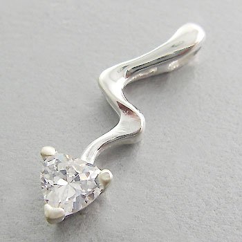 925 Sterling Silver With White CZ arrow Pendant