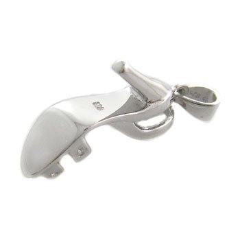 925 Sterling Silver With White CZ lady high heel shoe Pendant