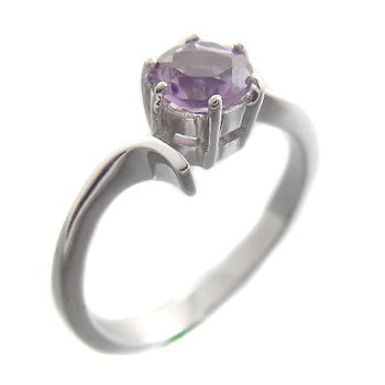 925 Sterling Silver With Genuine Amethyst Ring size 8