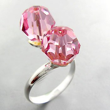925 Sterling Silver With Pink CZ designer Ring size 7