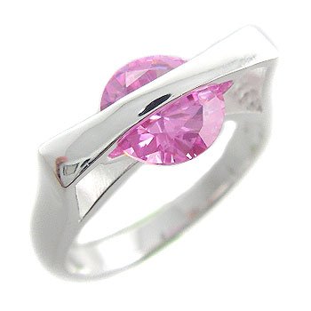 925 Sterling Silver With Pink CZ Ring size 7