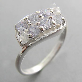 925 Sterling Silver With Tanzanite CZ Ring size 9