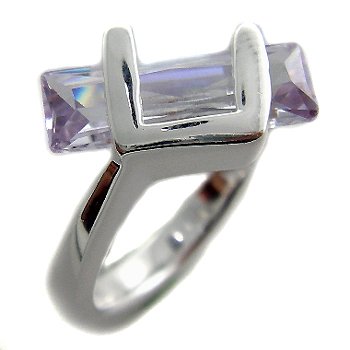 925 Sterling Silver With Tanzanite CZ Ring size 6