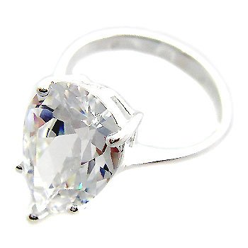 925 Sterling Silver With White CZ Ring size 8