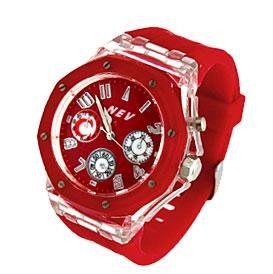 Casual red sports watch, cool style with backlights chronograph style