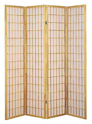 4 Panel Shoji Room Divider Natural