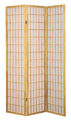 3 Panel Shoji Room Divider Natural