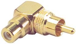 Gold RCA Right Angle Adapter Short