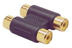 Gold Dual RCA Jack To RCA Jack Adapter