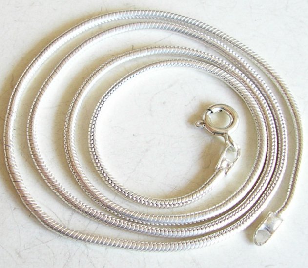 Silver snake necklace chain thick 2mm, 18 inch new 925