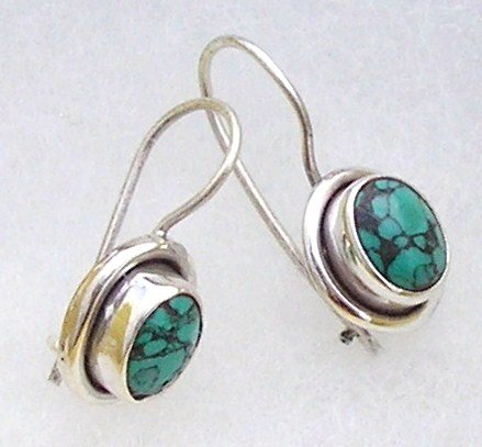 Silver turquoise earrings 925, new