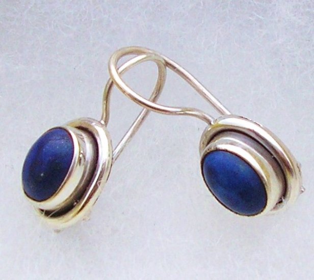 Solid silver blue lapis lazuli earrings new