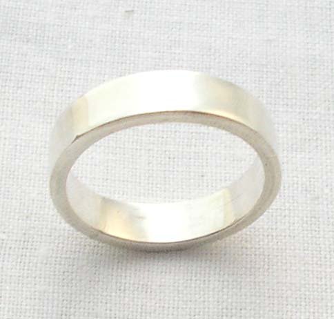 Men's silver band ring, size 8.5, 4.5mm square
