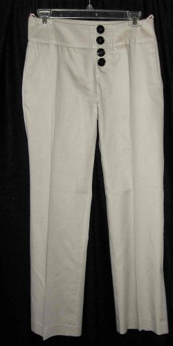 METROSTYLE Below Waist Khaki Pants w/black buttons Sz 4