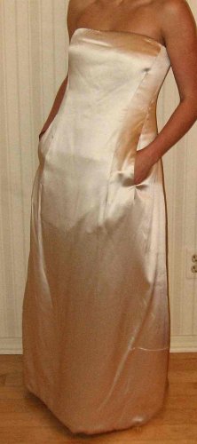 DONNA KARAN Dress Couture Strapless Satin Dress Sz 4