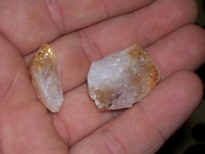 2 pieces of yellow quartz