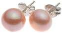 Genuine Pretty Pink Pearls .925 silver stud Earrings