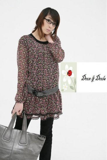 Chiffon Boat Neck Long Sleeve Blouse