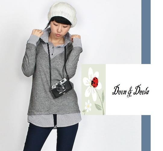 Cotton Shirt with Jumper Look Blouse