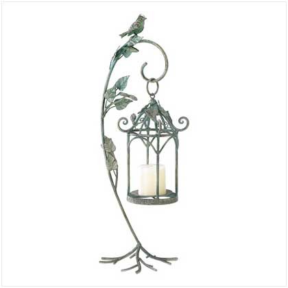 #39070 Wrought iron birdcage-style candle cradle