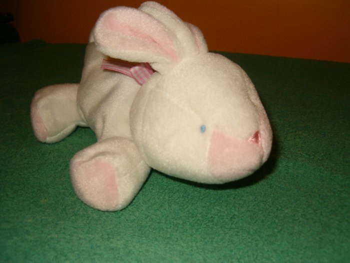 Soft Dreams White Pink Bunny Plush Lovey Toy