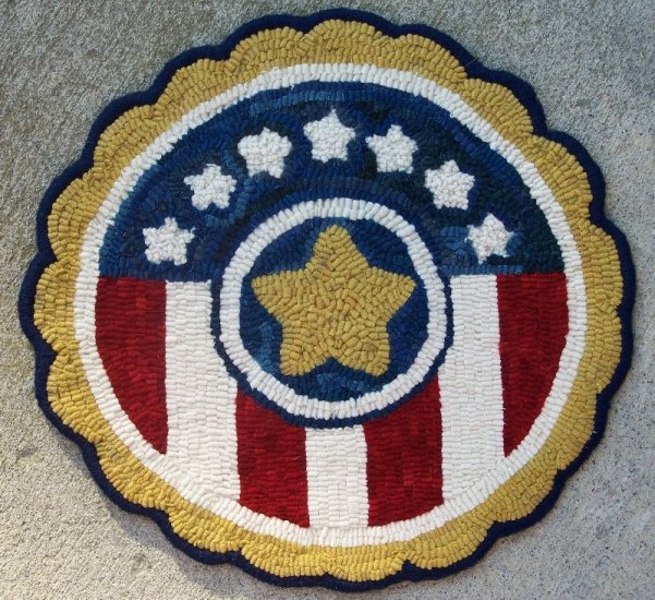 Hand hooked all wool Patriotic Rug