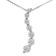 14k White Gold .50ct Diamond Journey Pendant Necklace