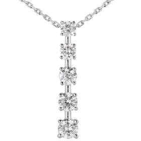 14k White Gold 1.00ct Journey Diamond Pendant