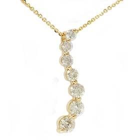 14k Yellow Gold 1.50CT Diamond Journey Pendant