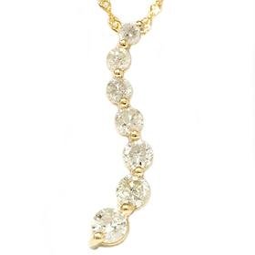 14k Yellow Gold .50ct Diamond Journey Pendant Necklace