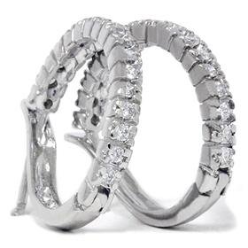 14k White Gold .50ct Diamond Hoop Earrings