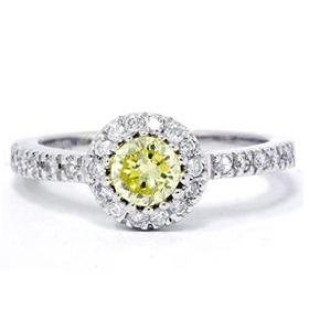 14k White Gold .75ct Yellow Diamond Engagement Ring